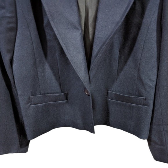 Vintage Pendleton 100% Virgin Wool Blazer Women's Size 14 Petite Navy - Picture 8 of 10